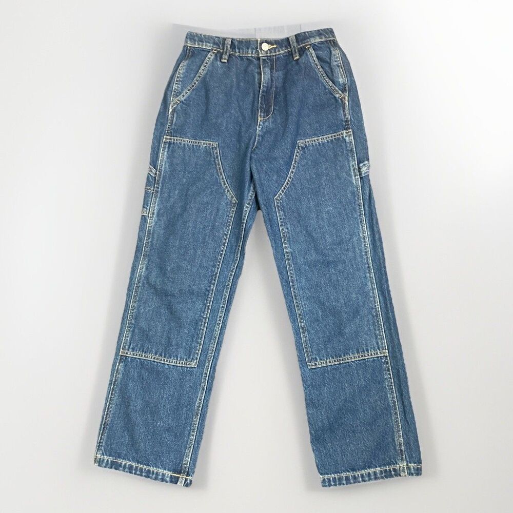 Old Navy Girls High-Rise Relaxed Carpenter Jeans Built-In Tough Medium Size 14